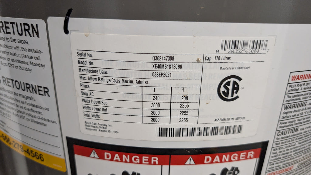 Rheem 178L (48gal) Electric Water Heater